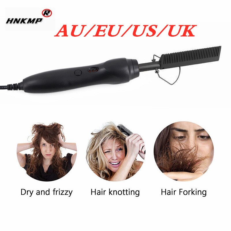 2 In1 Peigne Lisseur Électrique Cheveux Lisseur Cheveux Bigoudi Sec Humide Utiliser Fers à Cheveux Chaude Chauffage Peigne Pour Cheveux AU/UE/US/UK
