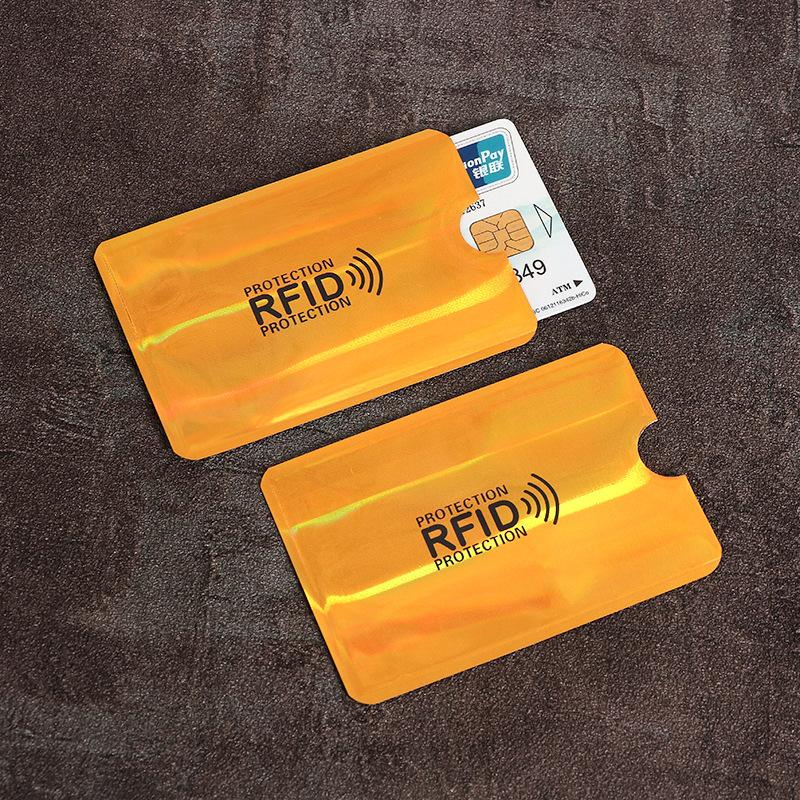 10Stck NFC RFID Karte Ärmel Schutz Anti Scan Aluminium Folie Karte Halfter Identität Diebstahl Schutz Für Bank Kreditkarte Reisepass: Champagner