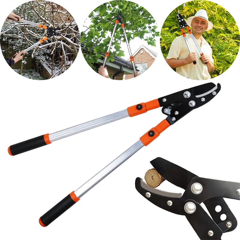 Garden Pruning Tools Garden Trimming Scissors Heavy Duty Razor Sharp Anvil Lopper Extendable Telescopic Garden Branch Cutter
