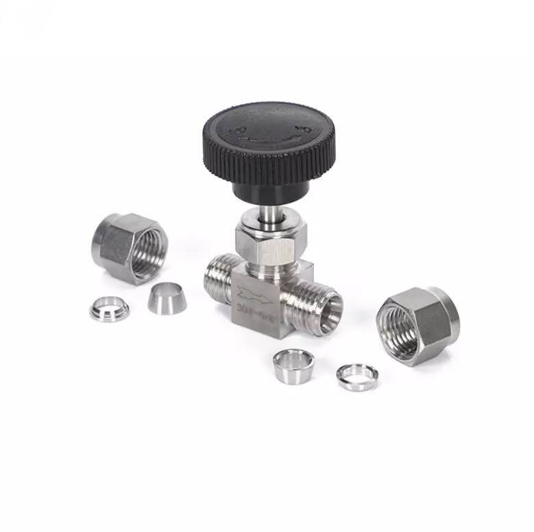 Adjustable needle valve OD 3 4 6 8 10 12 14mm 1/8" 1/4" 3/8" 1/2" Compression Double Ferrule Tube stainless steel 304