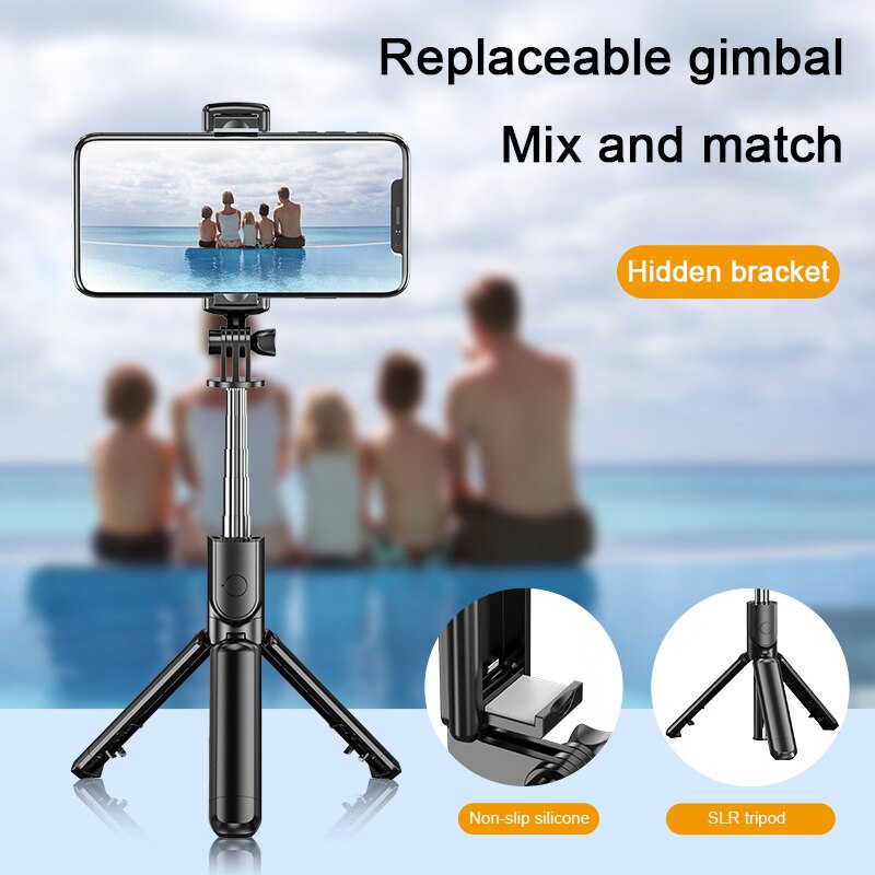 Sans fil Bluetooth Selfie bâton trépied poche monopode obturateur à distance Selfie extensible pliable pour Xiaomi Huawei téléphone