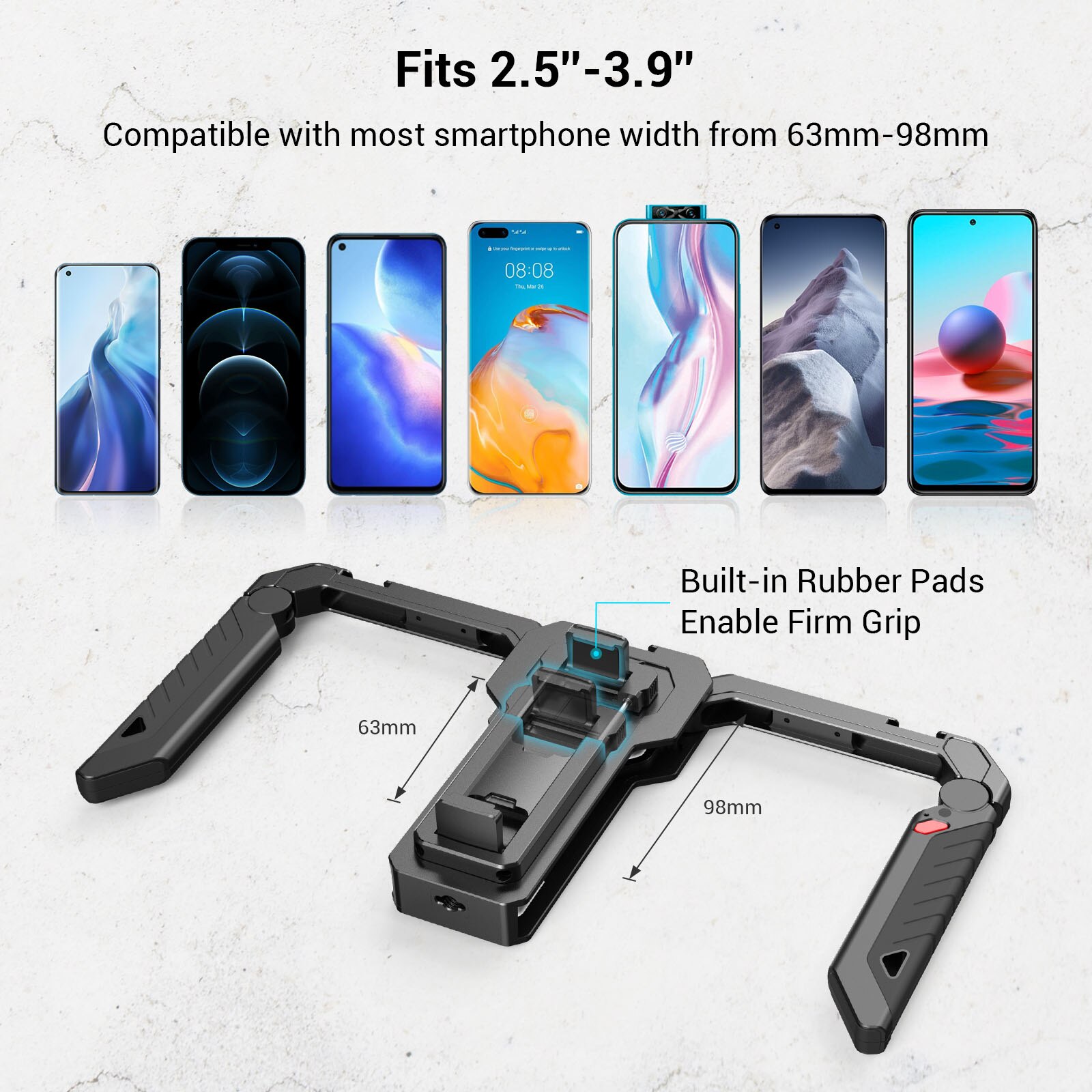 Smallrig Universele Smartphone Kooi Voor Iphone 13 Pro/Pro Max Met Opvouwbare Handgrepen Draadloze Controles Rig