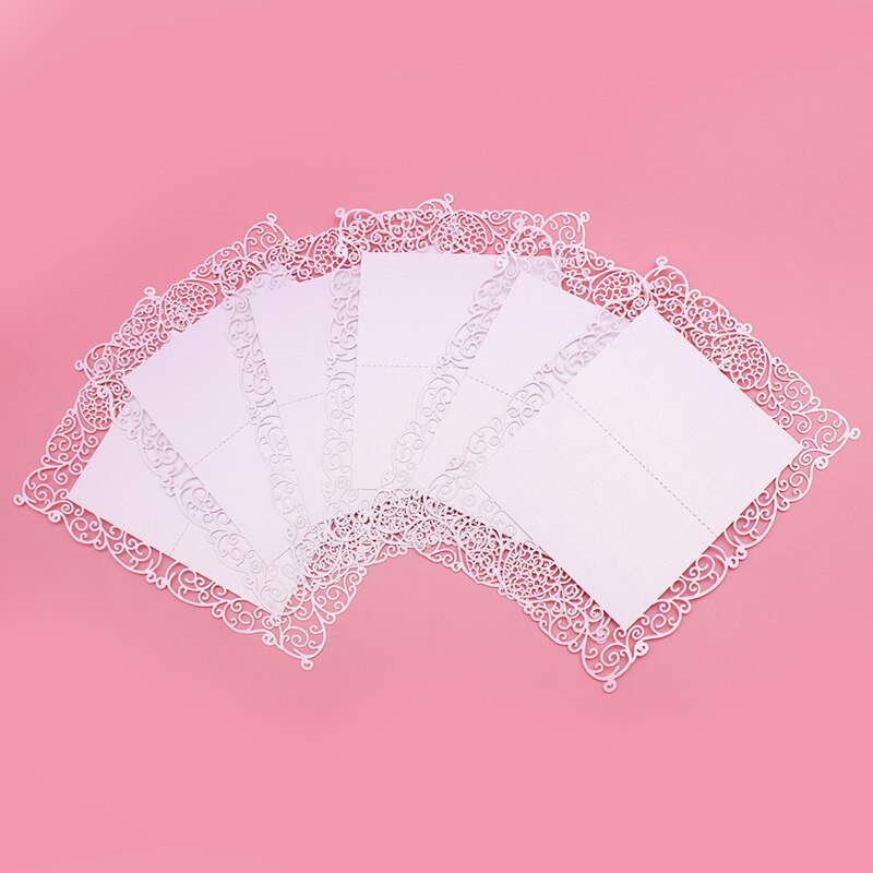100 stks/partij Cut-out skelet Kant Bloemen Bruiloft Verjaardagsfeestje Tafel Naam Wijn Voedsel Gast Zetels Plaats Kaarten Gunst decoratie