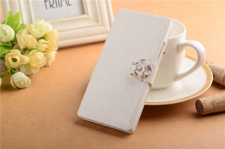 Para ZTE Blade V10 Vita Funda con tapa Original ZTE Blade V 10 Vita PU cuero soporte cartera teléfono Funda Capa Coque bolsa: CS Silver camellia