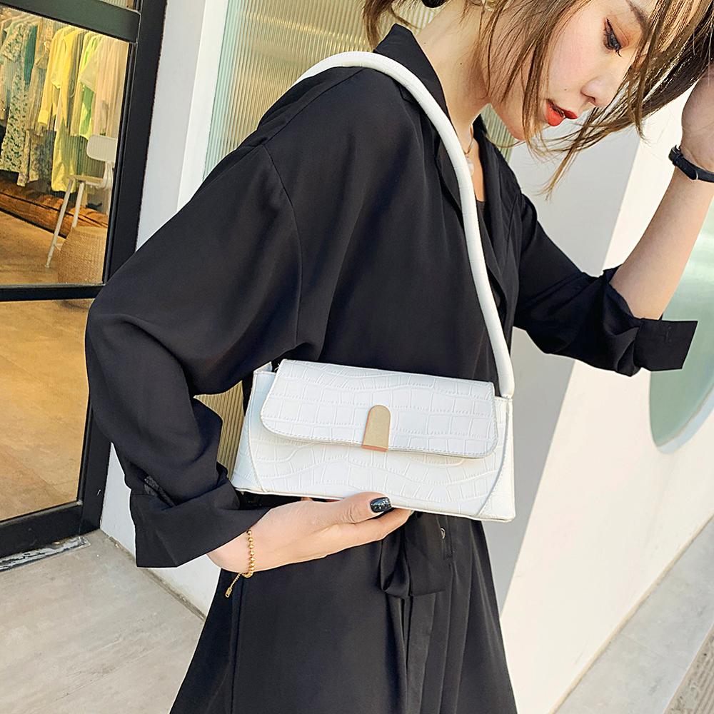 Casual alligatorlederen handtassen dames krokodillenpatroon schoudertassen dames pu leren okselpakket dames handtas clutch