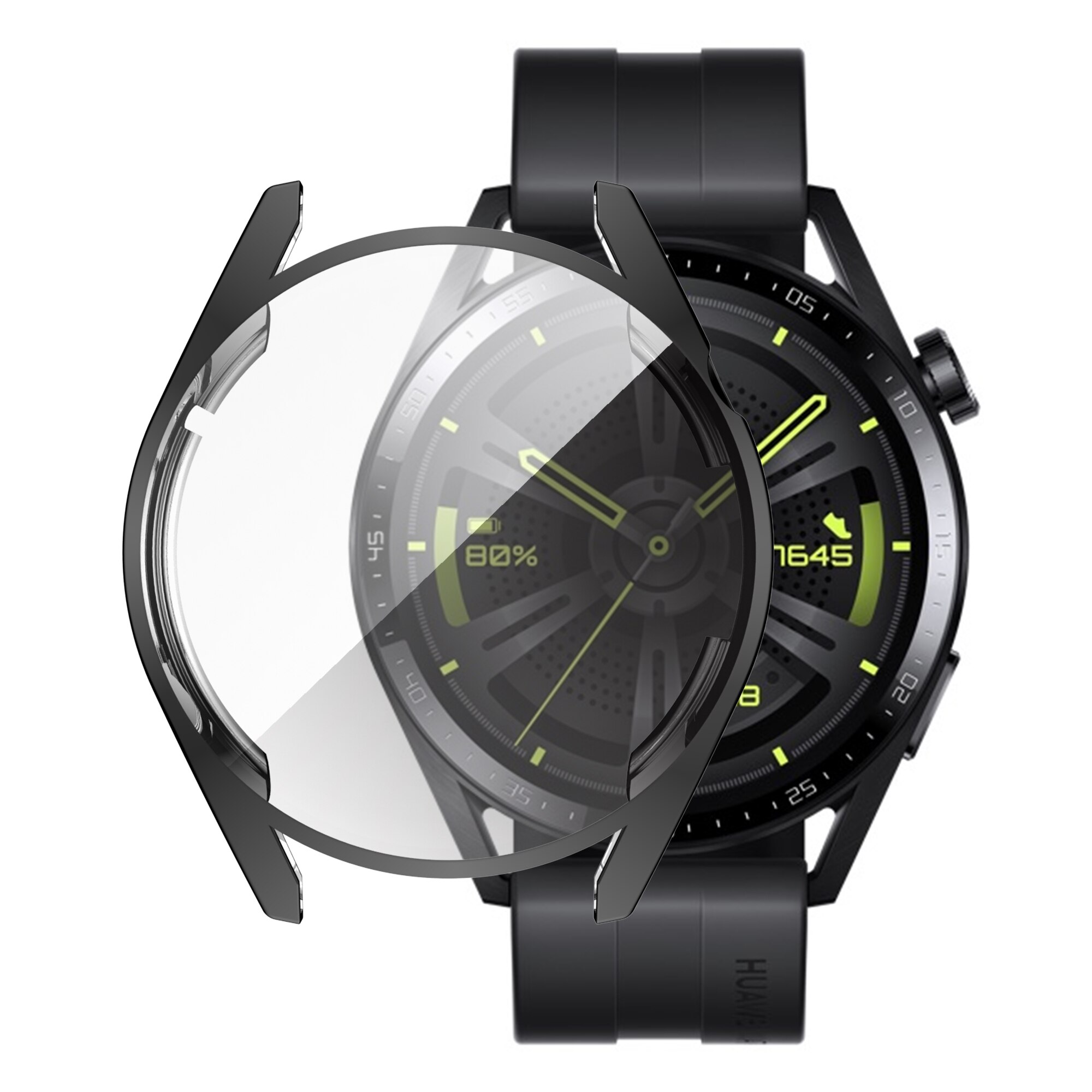 Screen Protector Cover for Huawei Watch 3 GT 3 46mm 42mm Case GT Runner GT3 Soft Tpu Scratch-resistant Shell Lightweight Bumper: XL / black