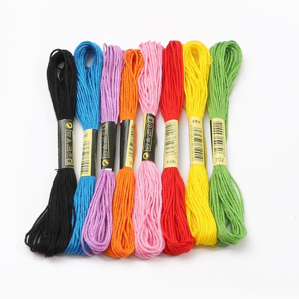Fil de couture en point de croix coloré, 5 pièces/sac par petite barre 7.5m, , fournitures et tissus pour bricolage de vêtements, offre spéciale