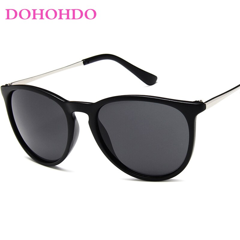 Dohohdo Vintage Retro Spiegel Zonnebril Vrouwen Cat Eye Zonnebril Luipaard Bescherming Mirrored Zonnebril Dames: matte black