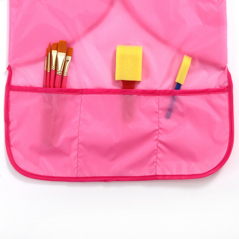Waterproof Art Aprons Smock Nylon Long Sleeve Kids Painting Shirt Paint Apron Girl Boy School Painting Accessory