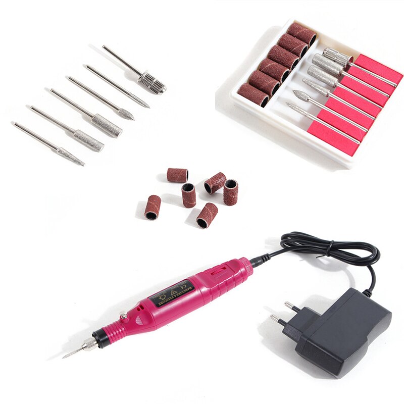 Torno uñas Máquina pulidora de uñas portátil, 30W, 20000RPM, lima de uñas eléctrica, pedicura, conjunto de herramientas para manicura, accesorios de uñas