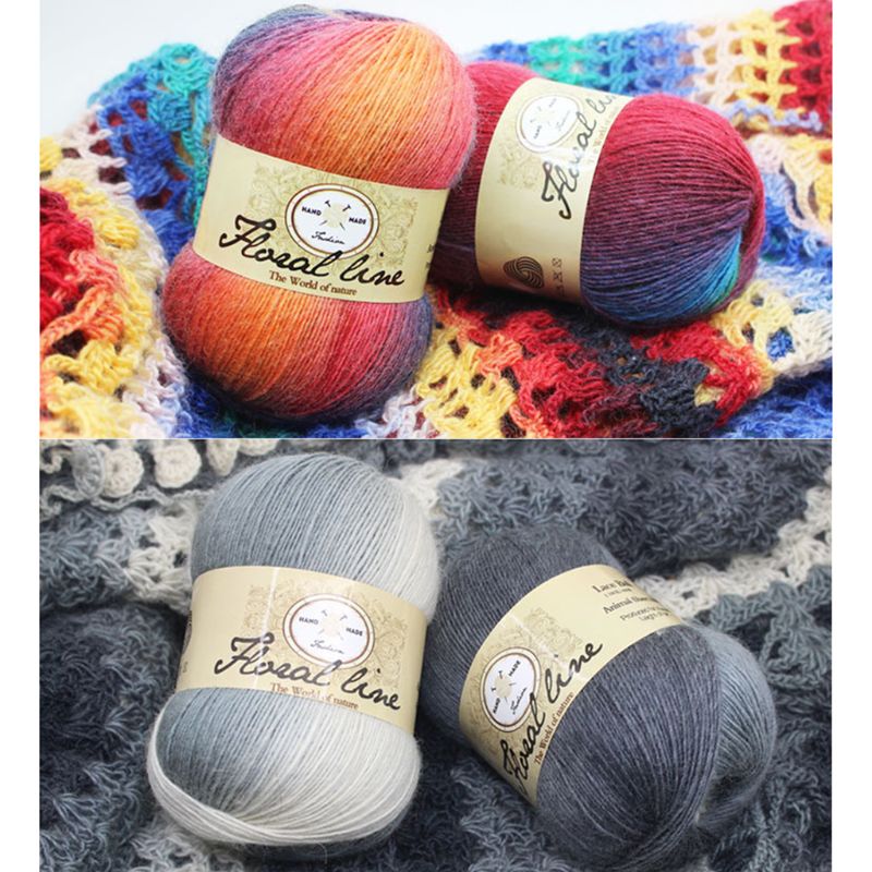 Weichen Kammgarn Garn Regenbogen Gradienten Farben DIY Baby Stricken Wolle Schal Schal Häkeln Gewinde Liefert