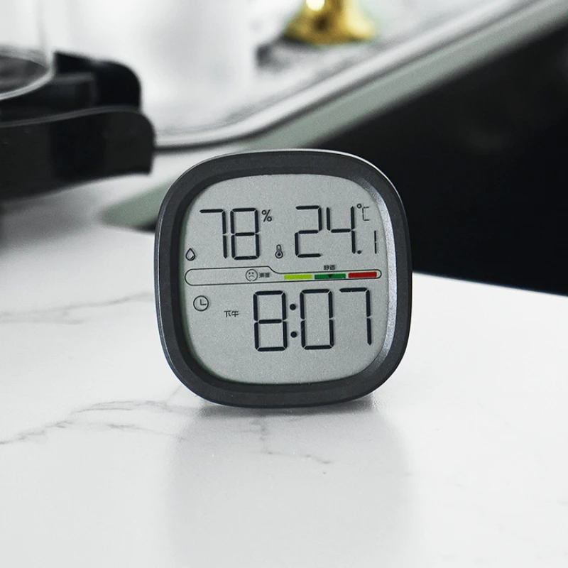 Reloj despertador Digital Xiaomi Youpin con de atracción magnética reloj LCD con temperatura de humedad para el hogar: Negro