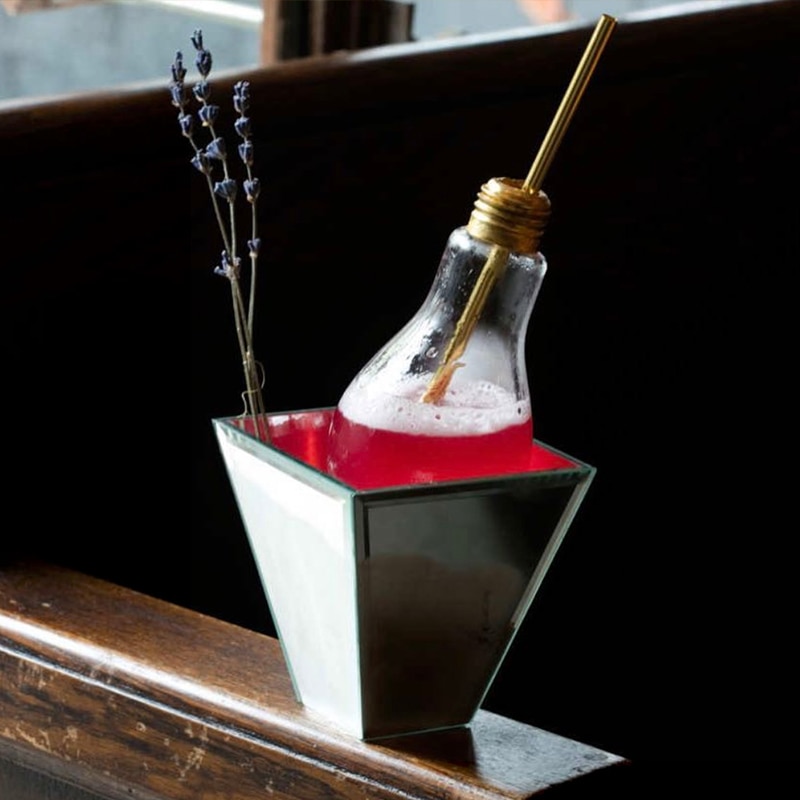 Kreative Lampe Globus Kühler Cola Strohhalme Becher Deckel Tragbare Kaltes Getränk Fruchtsaft Milchig Tee Lampe Birne Tasse Cocktail glas