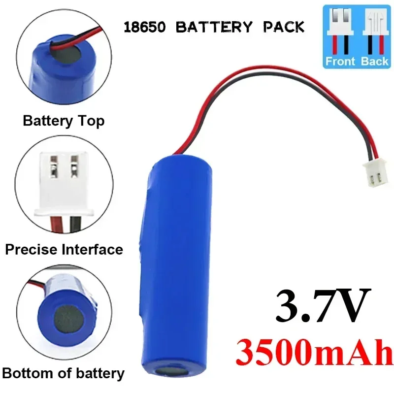 3.7V 3500mAh 1S1P-1S6P rechargeable 18650 lithium-ion battery with PCB PH2.0-2P battery fishing LED light Bluetooth speaker