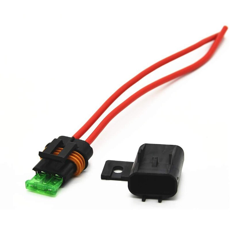 Automotive/Marine Weatherproof Blade Style ATO/ATC Fuse Holder with Cover, 12 AWG, 30A, 6 Pack