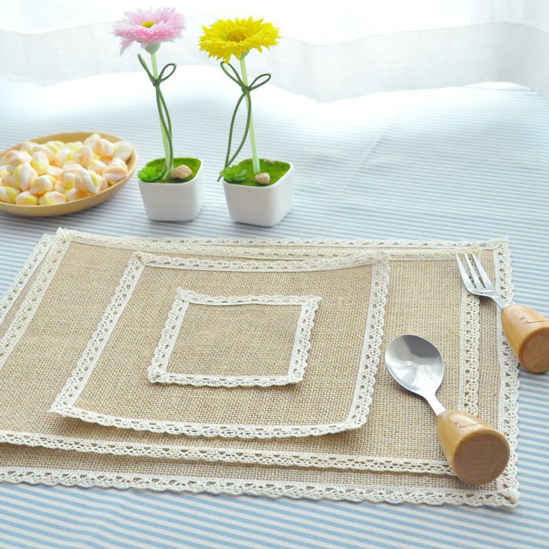 8 stks Jute Placemat Modieuze Tafel Decor Coaster Placemats voor Banket Party