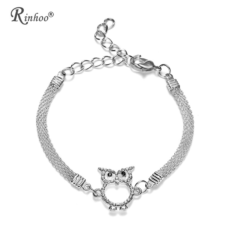 Rinhoo Zilver Kleur Animal Uil Armbanden Voor Vrouwen Mode Bruiloft Armbanden &amp; Bangles Valentijnsdag