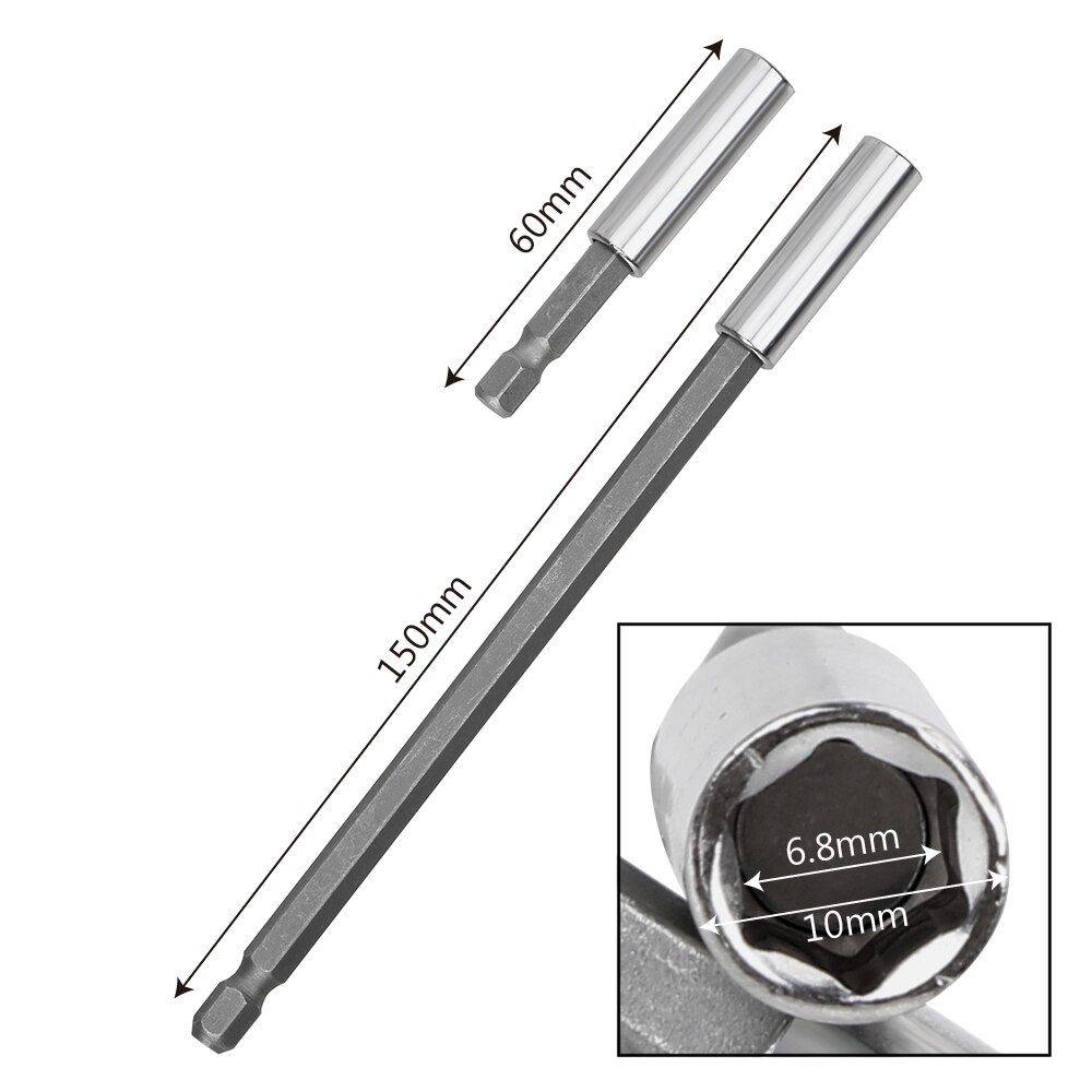 DIYWORK – barres hexagonales pour tournevis, porte-embout magnétique, adaptateur à manchon de 1/4 ", Extension en acier à haute teneur en carbone, tournevis 60/150mm