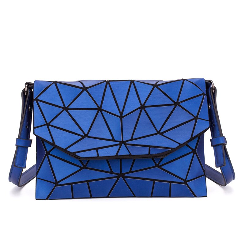 Lichtgevende Schoudertassen Vrouwen Messenger Bag Casual Clutch Avondtassen Geometrische Vouw Over Handtassen Envelop Tas Vrouwen: Blue