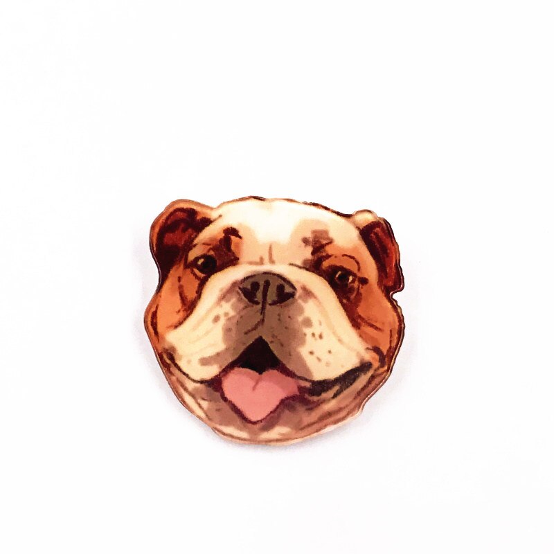 1Pcs Olieverf Creatieve Icoon Broche Leuke Dier Pin Acryl Panda Varken Hond Badge Voor Kids Beloningen Zak Hoed sjaal Decoratie: Black Nickel