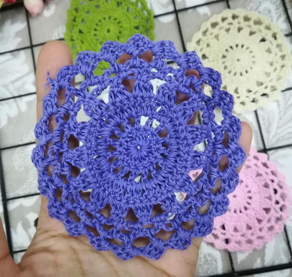 10cm Round Placemat Christmas Placemats Coffee Cup Mat Mug Pad Modern Coasters Drink Coaster Crochet Doily Kitchen Table Mats