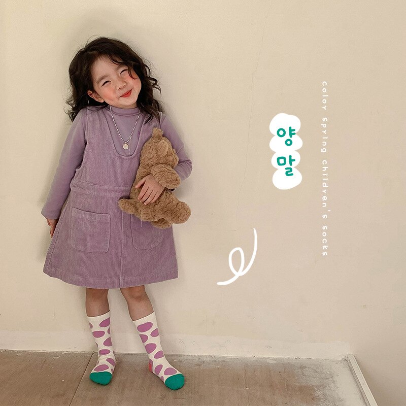 3Pairs Pack 1-8 Jaar 2022 En Najaar Plaid Tube Sokken Schattige Meisjes Bloem Sokken