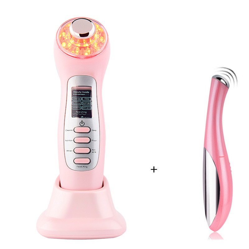 Masajeador Facial ultrasónico 7 en 1, LED de iones galvánico, limpieza Facial de poros profundos, estiramiento Facial, SPA, belleza, vibración, masaje