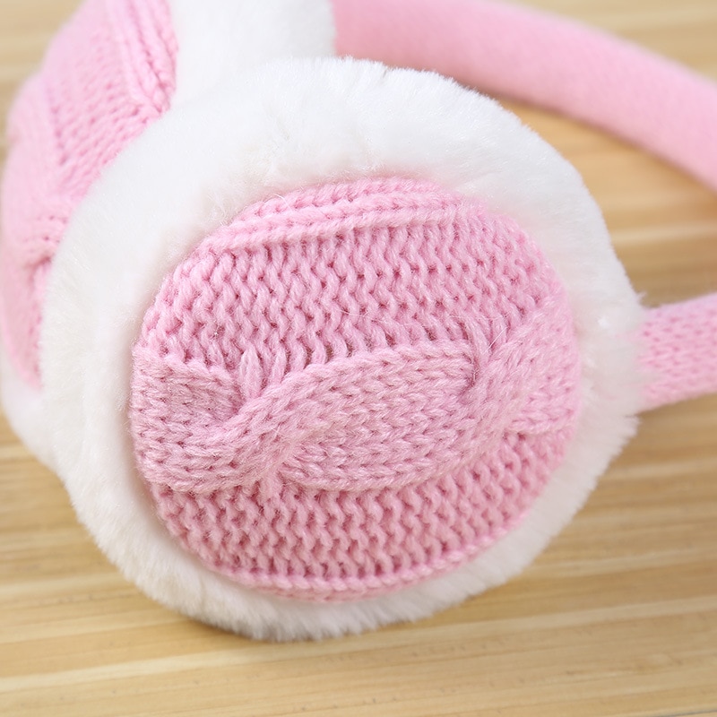 Las mujeres Otoño Invierno felpa de punto orejeras oído calentador de la mano del oído tapa Unisex cómodas orejeras cubierta