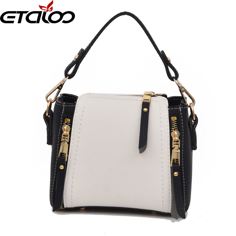 Dames handtassen dames handtas trend hit kleur handtas pu eenvoudige schoudertas diagonaal: Zwart