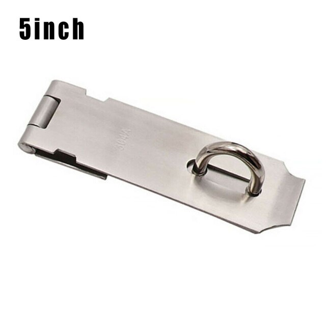 Hardware Door Bolt Silver Stainless Steel Padlock Buckle Screws Cupboards Lock: 5 Inches