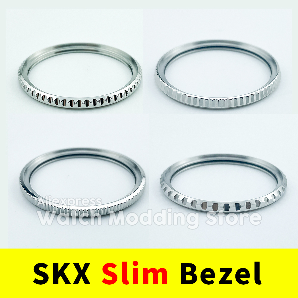 Slim SKX unidirectionele bezel-upgrade: dun 316L roestvrij staal Verbeter uw SKX007-horloge met 120 klikken