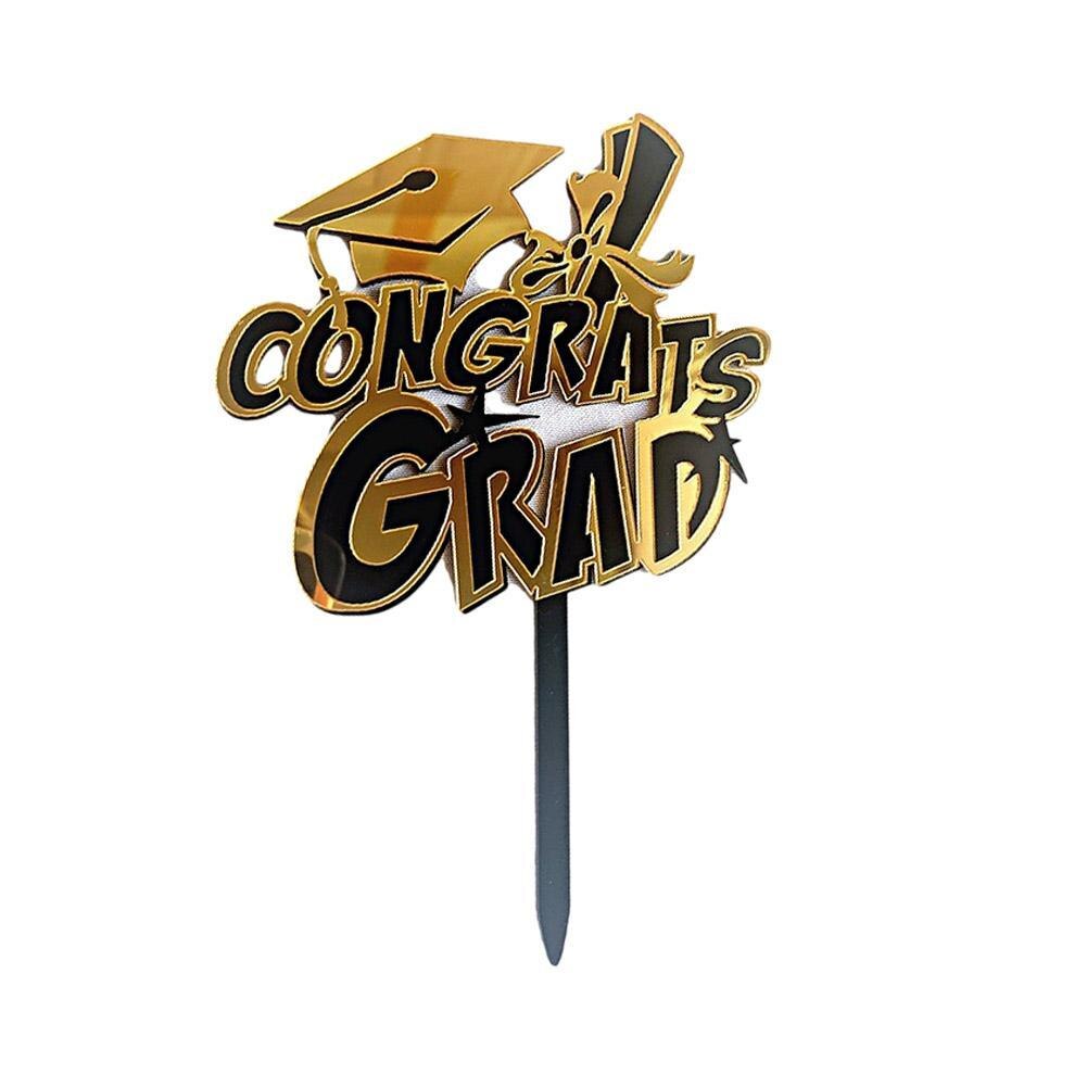 Class of Cake Topper Congrats Grad Acrylic Cupcake Toppers For Graduations College Celebrate Party Cake Decorations: F