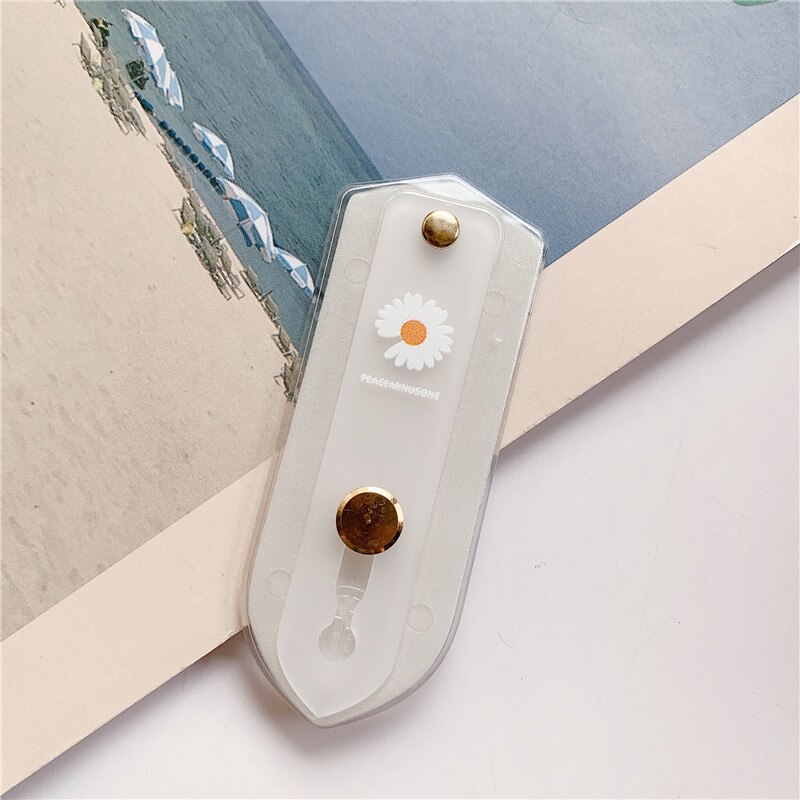 Margherite Fiore Push Pull In Silicone di Colore Della Caramella Breve Cinturino Da Polso Anello di Barretta Grip Staffa di Supporto Del Supporto Del Telefono Universale Per il iPhone 11: Trasparente