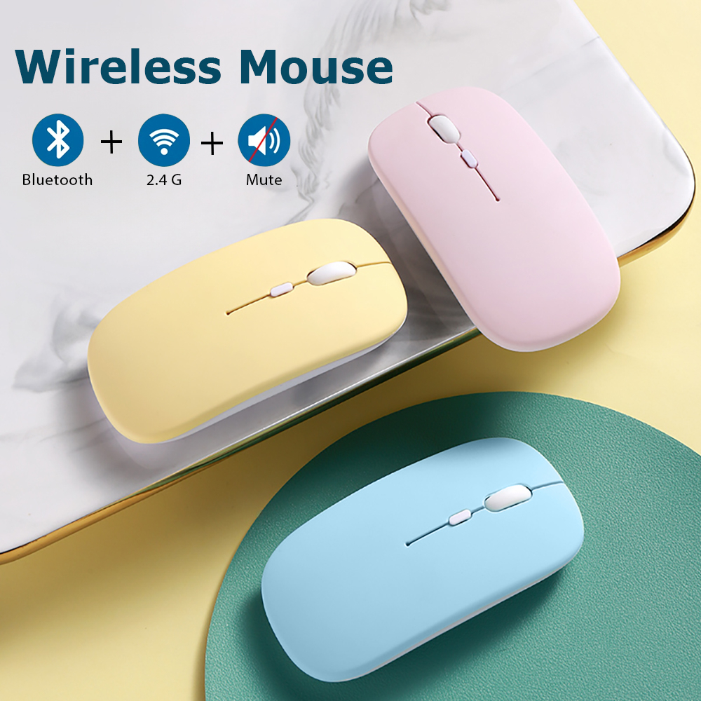 Przenośna mysz bezprzewodowa kompatybilna z Bluetooth 2,4 GHz podwójne tryby myszy komputerowych z odbiornikiem Nano do notebooka PC Laptop Macbook