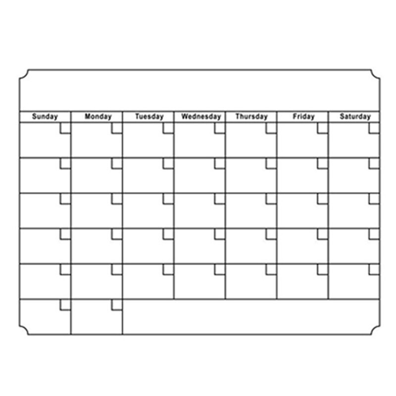 Magnetic Month And Week Schedule Erase Calendar Erasable Message Board Magnetic Refrigerator Stickers Soft Board: Default Title