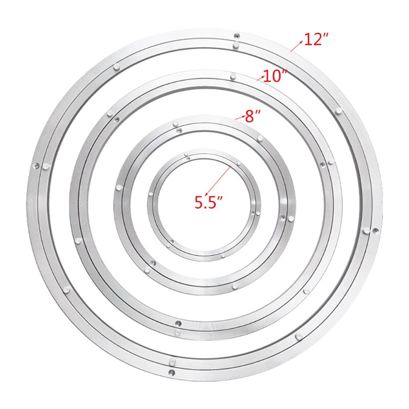 E5BE Heavy Duty Swivel Plate Lazy Susan Round Turntable Swivel Base Rotating Bearing Plate Easily Turn (5.5"/8"/9"/12" )