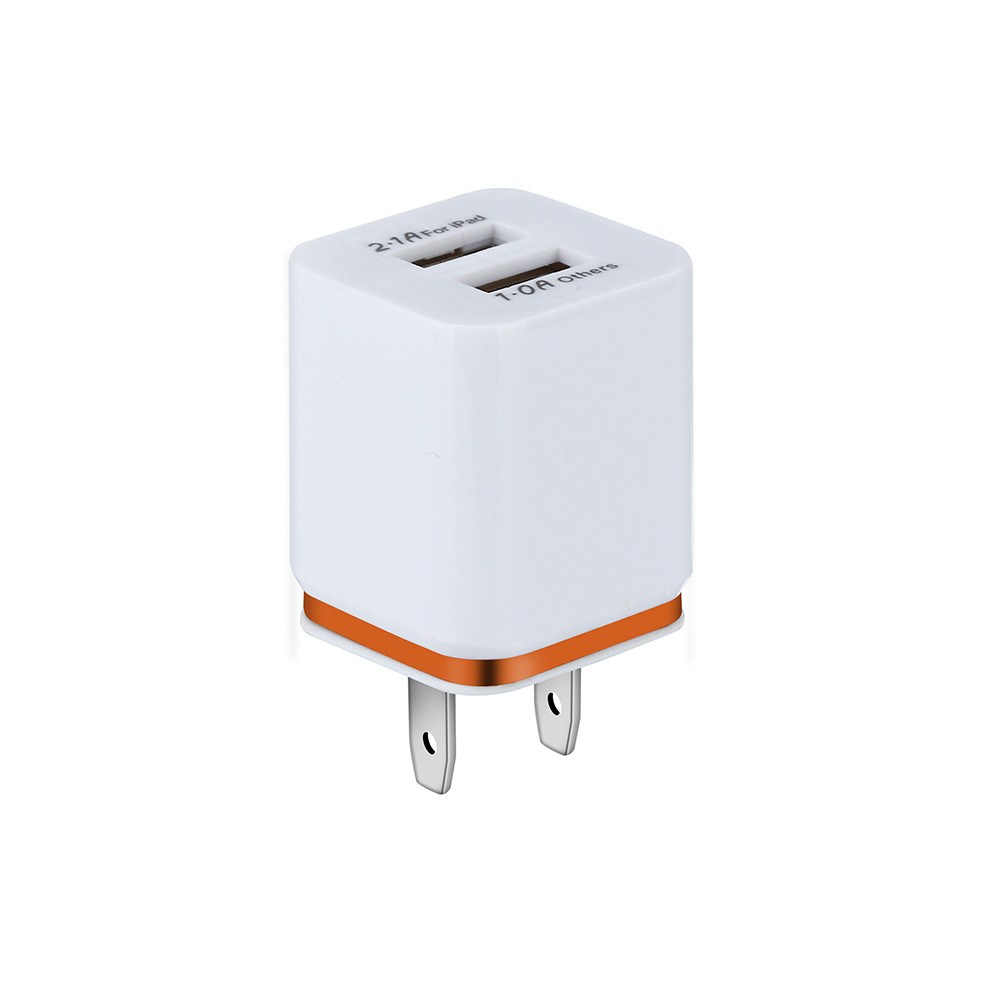 USB-Ladegerät-Adapter, 5 V/2 A, Dual-USB-Ladegerät, schnelles Aufladen für iPhone XS Max, Wandadapter, US-Stecker, Ladekabel, Projekte