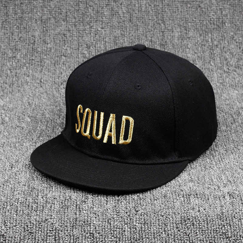 Casquette de Baseball brodée or, couvre-chef de fête de poule,: white SQUAD