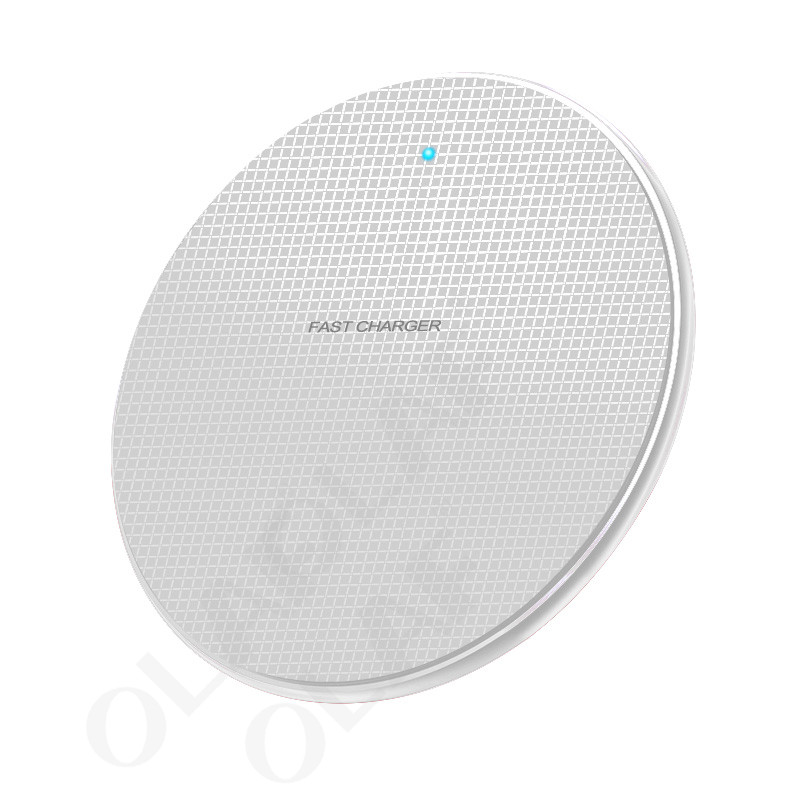Cargador inalámbrico Qi de 10W para iPhone 11 Pro Max cargador USB rápido almohadilla de carga rápida para Samsung S10 S9 Xiaomi cargador inalámbrico: White