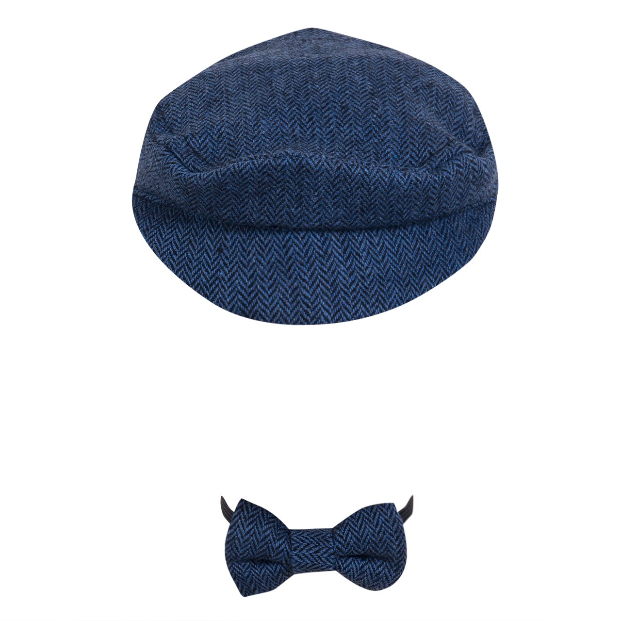 Bebê menino do vintage boné + gravata borboleta 0-1m recém-nascido infantil da criança cavalheiro casual gorro boné: Azul profundo