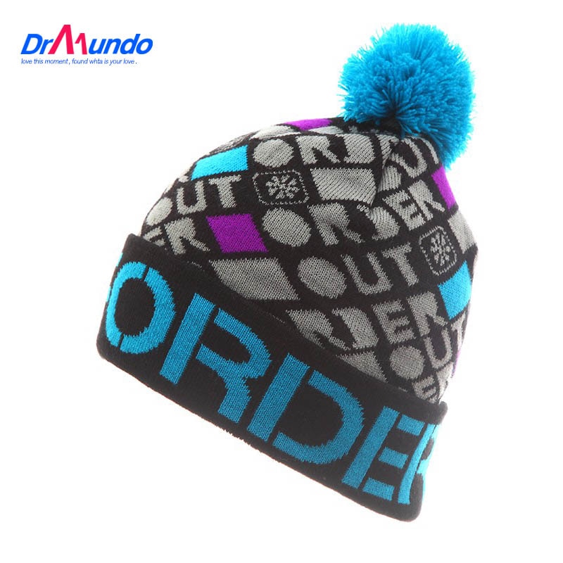Stickning vinter bomull snowboard mössa märke mössor hip hop varma skidhattar gorros bonnetsr skullies för kvinnor och män