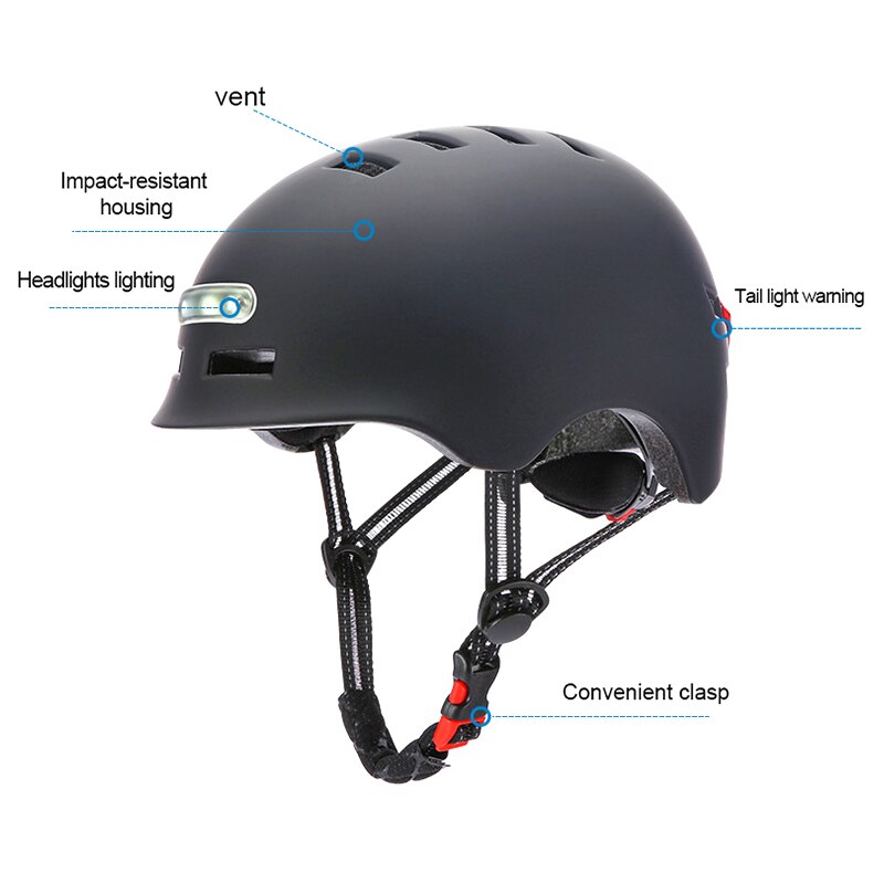 Cycling Bicycle Helmet Bikes Helmets Safe Kids Adults Integrally-mold LED Lighting Reflective EPS+PC Safety Bikes LED Helmets