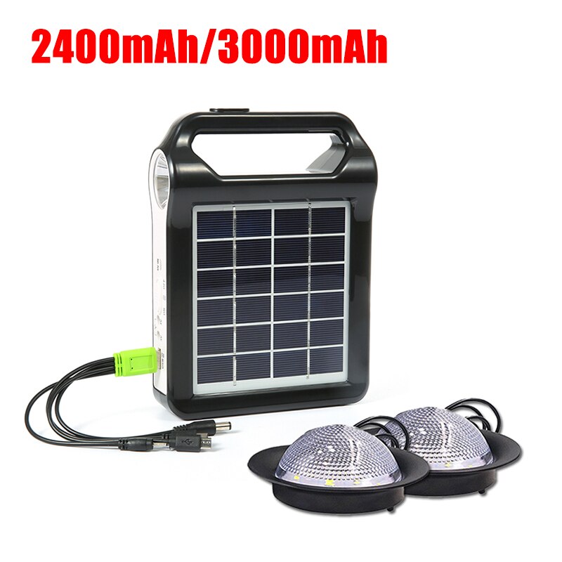 Generador Solar portátil para exteriores, sistema de energía Solar recargable de 6V con linterna, fuente de alimentación de emergencia para iluminación y Camping