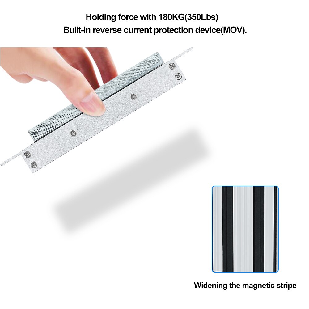 Fechaduras eletromagnéticas de controle de acesso, fechadura elétrica embutida de 180kg/lbs, 12v para portas de metal/madeira