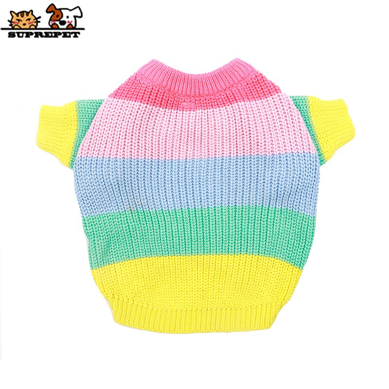 SUPREPET ropa de perro mascota perro multicolor suéter francés Bulldog perro de invierno de punto suéter para perros pequeños, perro de perro: XXL