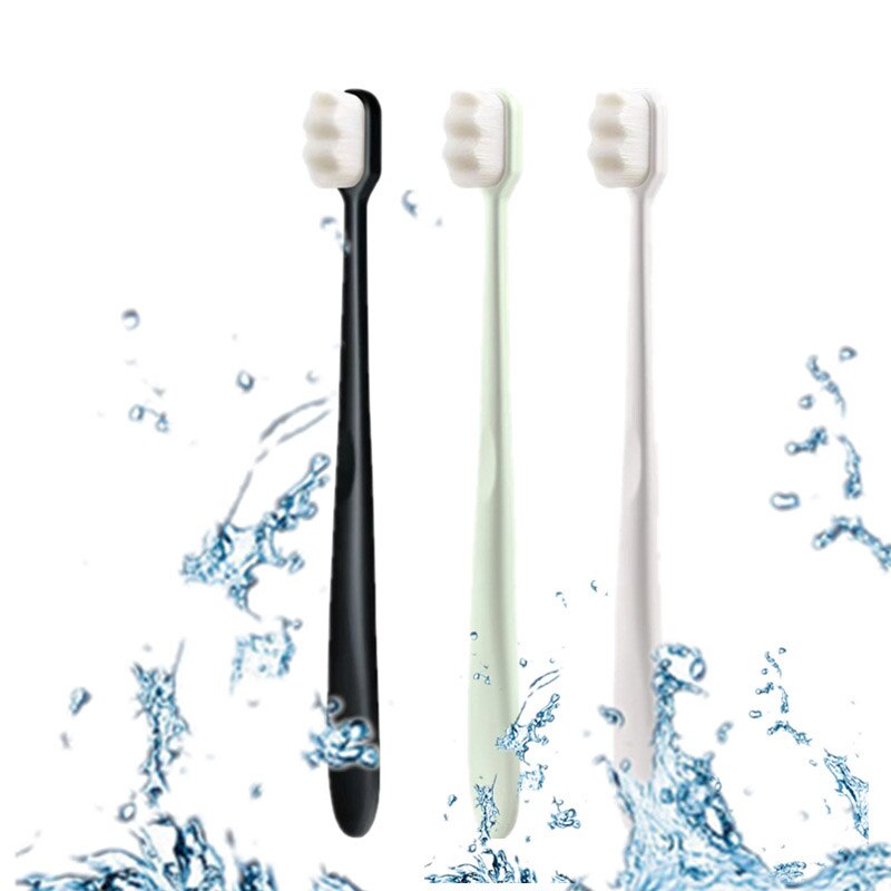 Brosse à dents Ultra fine Dense, en Fiber souple, à poils , Portable pour adultes et enfants, avec boîte