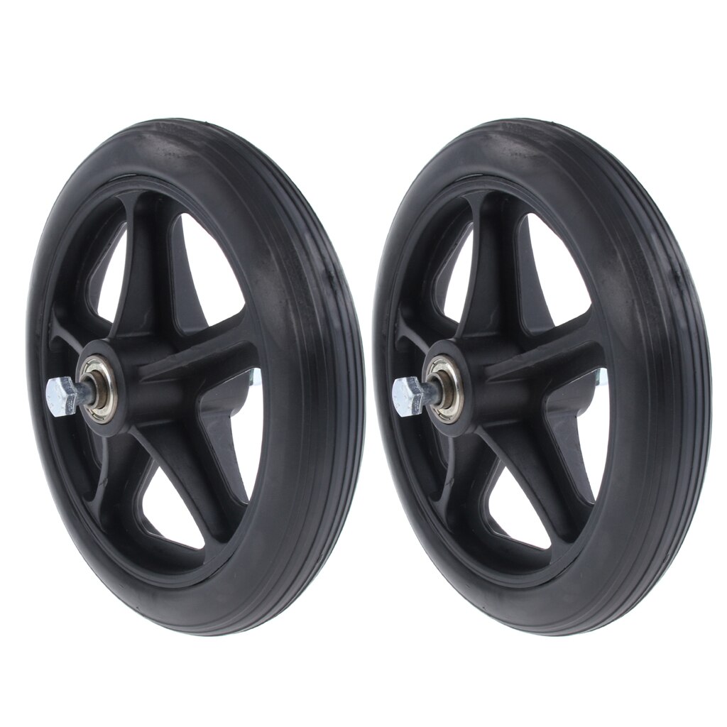 2 pièces fauteuil roulant roues avant roulette pièce de rechange noir 7 pouces 5/16 roulement 5 rayons