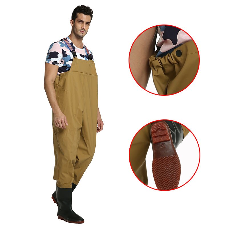 Cuissard De Pêche Avec Bottes PVC - Botte Poitrine - Taille M10 - Homme - Neuf Sans Boîte