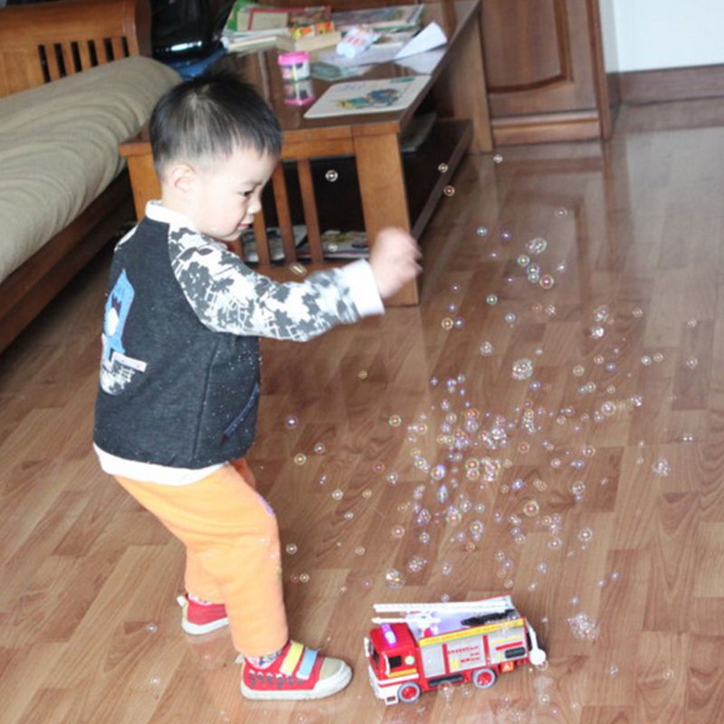 Brandweerwagen Vrachtwagen Speelgoed Bubble Machine Lights & Sounds Elektrische Brandbestrijding Blazen Model Auto