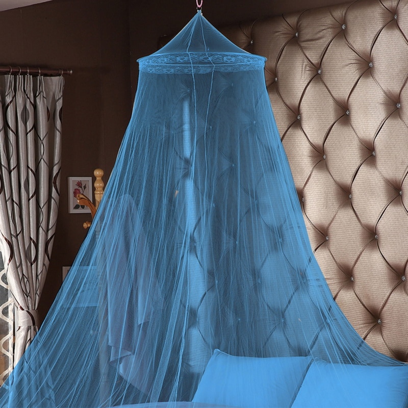 Summer Princess Ceiling Mosquito Net Hanging Round Lace Canopy Bed Netting Comfy Hung Dome Mosquito Net Crib 60x250x820cm